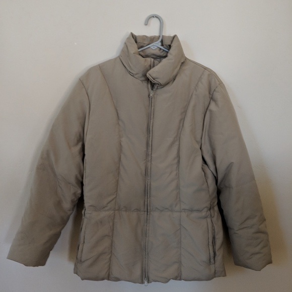 Beige Sisley Puffer Jacket Size L 